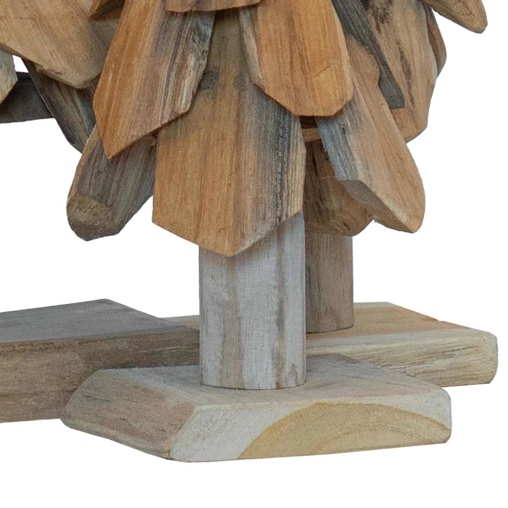 Albero di Natale | Decorazioni natalizie 3 pz Marrone Legno massello di teak
