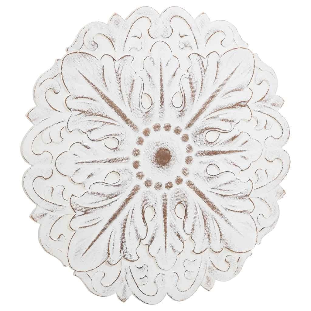 Pannello decorativo in legno intagliato bianco 60x3x60h