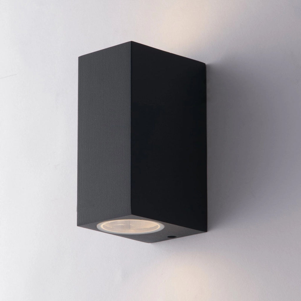 APPLIQUE BIEMISSIONE QUBO ANTRACITE 2 LUCI ATTACCO GU10 IP54 6,7X9,3X15,1CM