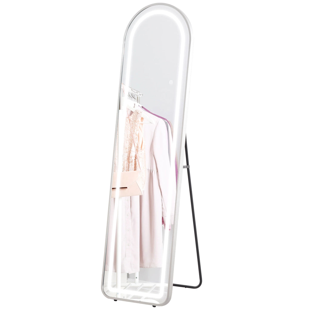 Specchio a parete completo LED con luce regolabile ¨C zephmum ¨C 150x40 cm argento