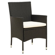 Sedie da Giardino 2 pz | Sedie da Esterno con Cuscini in Polyrattan Nere