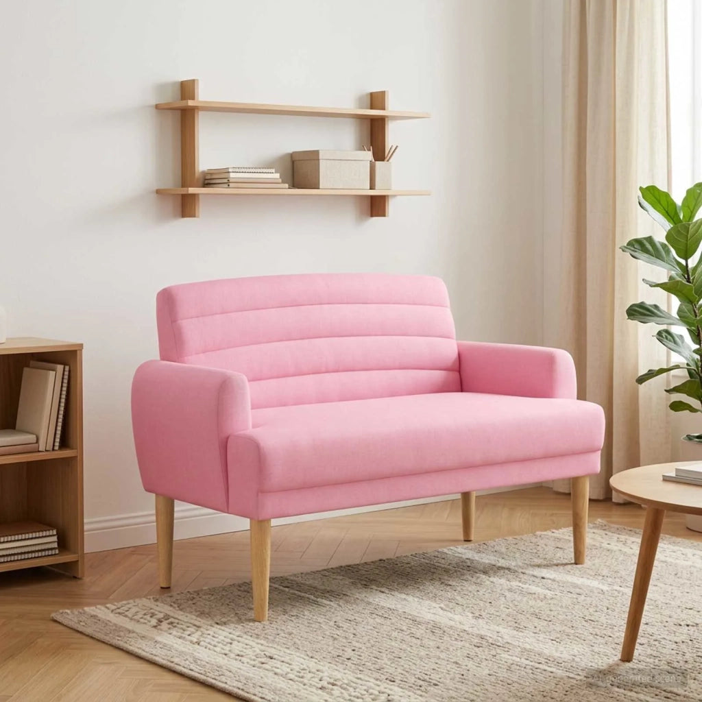 Loveseat con bottoni imbottiti Rosa 116 x 67 x 80 cm Tessuto 42041786