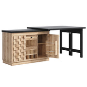 Mobile contenitore con 2 ante; cassetto e portabottiglie per cucina in MDF wood 120-197×40×74.2 cm
