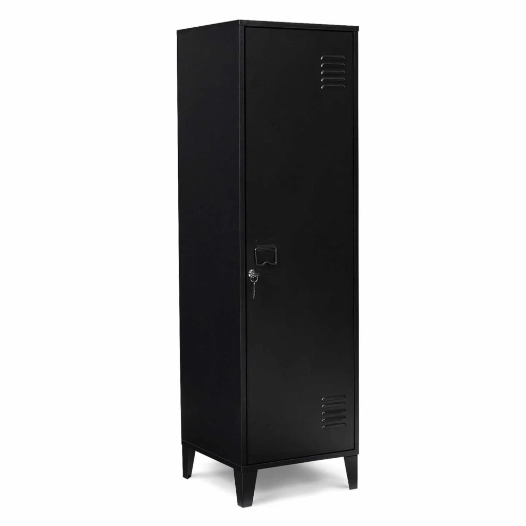 IDMarket - Armadietto ESTER con porta in metallo nero, design industriale