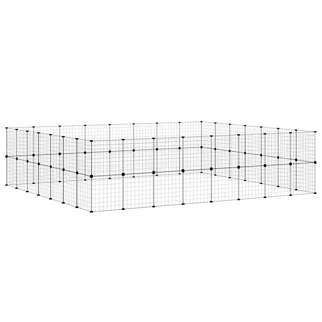 Gabbia per Animali 60 Pannelli con Porta Nera 35x35 cm Acciaio 3114042