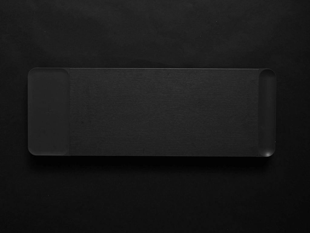 Supporto Monitor da Scrivania 56x20x5,7 cm con Entrata USB e Base di Ricarica Wireless Nero