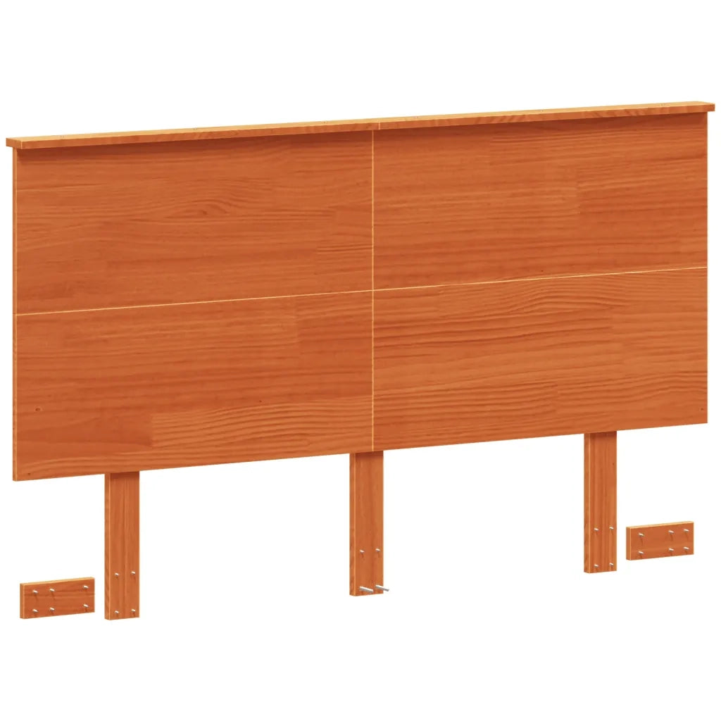 Testiera Marrone Cera 120 cm in Legno Massello di Pino 844372