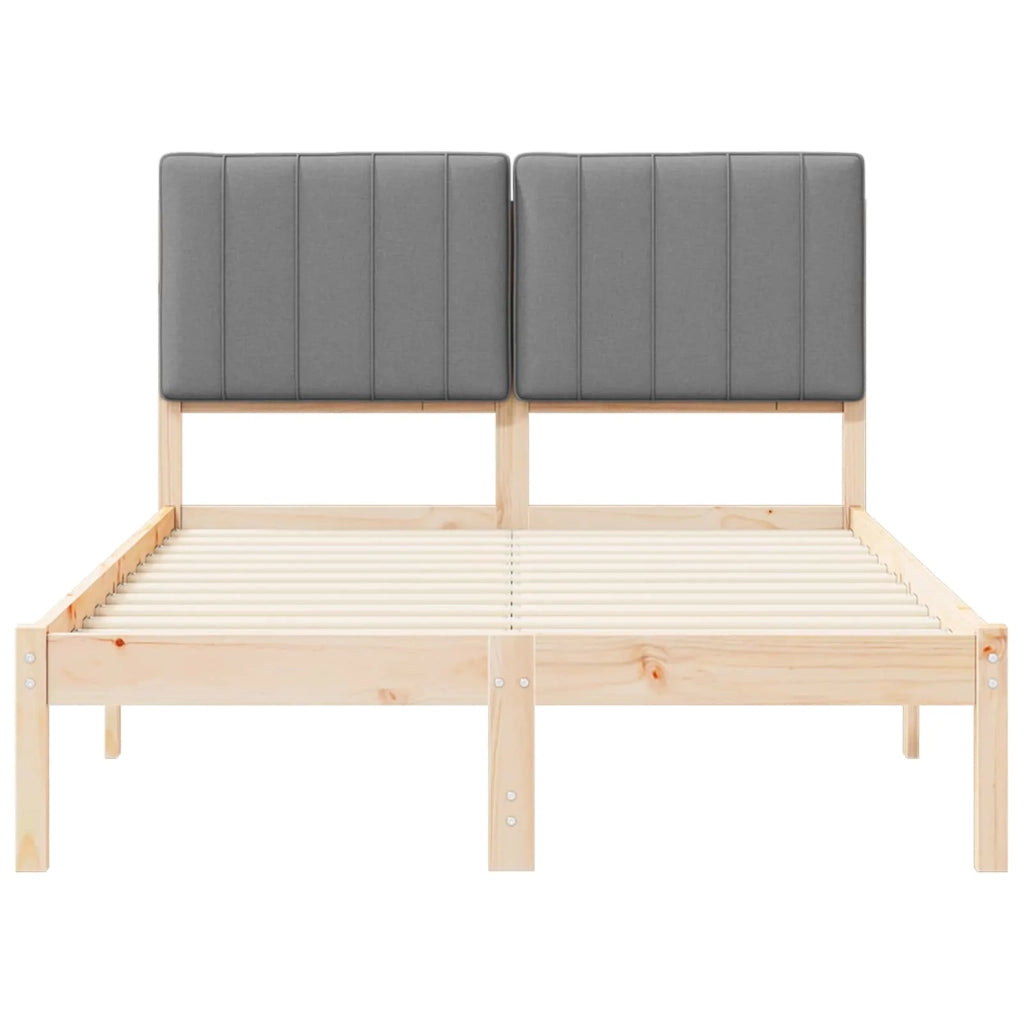 Letto con Testiera Rivestita Grigio chiaro 120 x 190 cm 878064