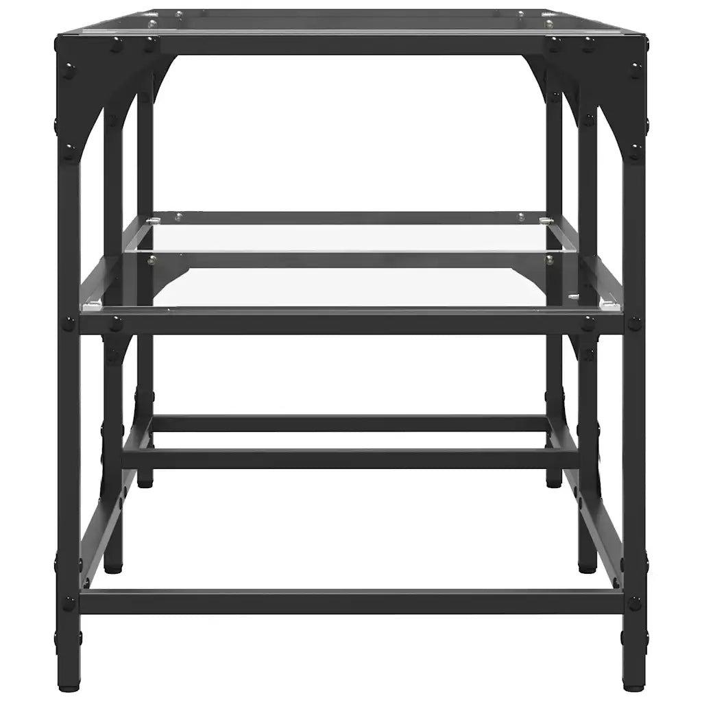 Tavolini con Piano Vetro Trasparente 2 pz 78,5x40x45 cm Acciaio 846010