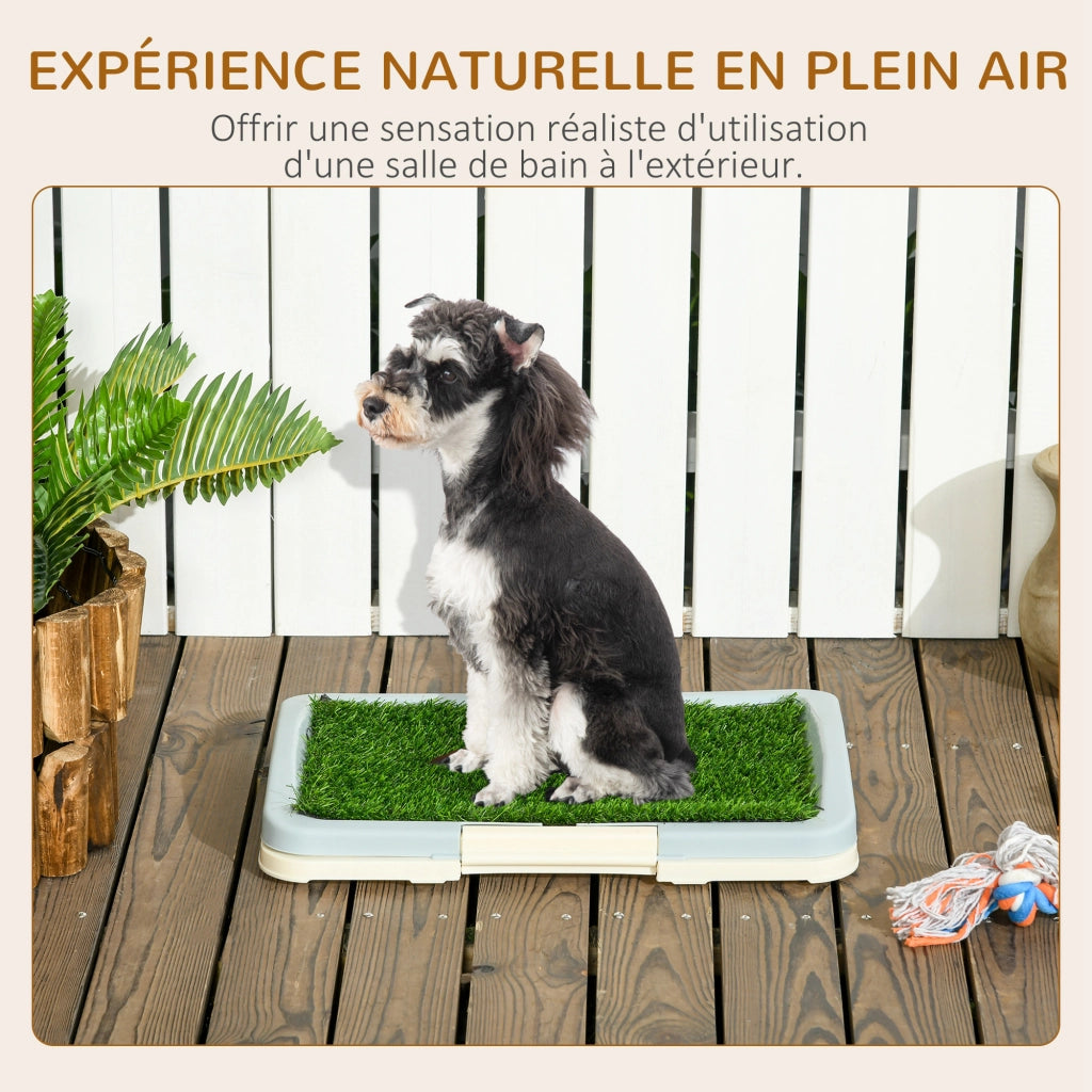 Toilette per cani con tappeto erba sintetica e griglia ¨C Zephmum ¨C 46.5x34 cm