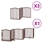 Cancelletto di sicurezza per animali domestici porta pieghevole 15 pannelli legno di pioppo marrone 02_0023212