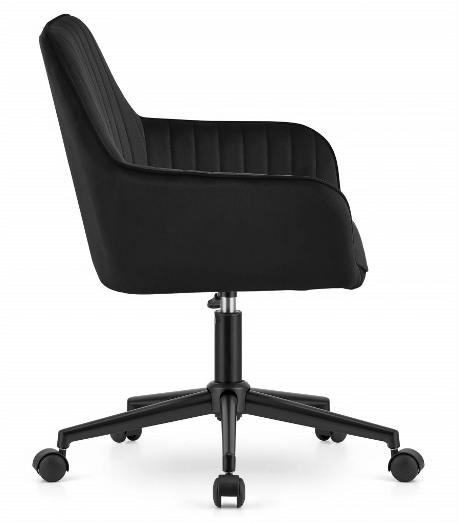 Sedia girevole VALORA ROXY - Design ergonomico moderno in velluto nero