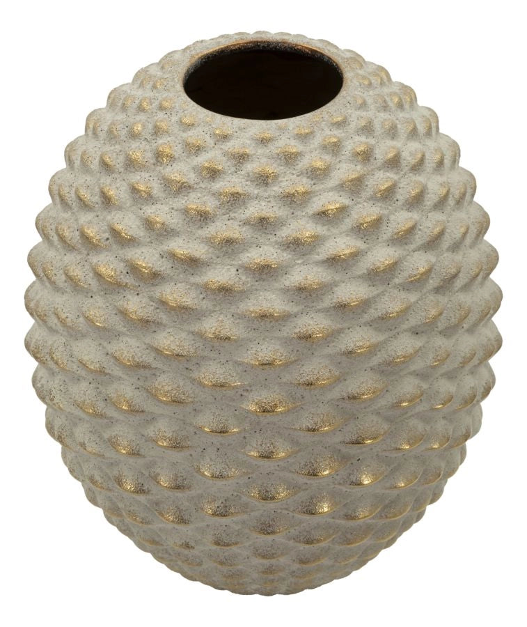 Vaso Pepipas Ball Ø29,5x36 cm in Ceramica Grigio e Oro
