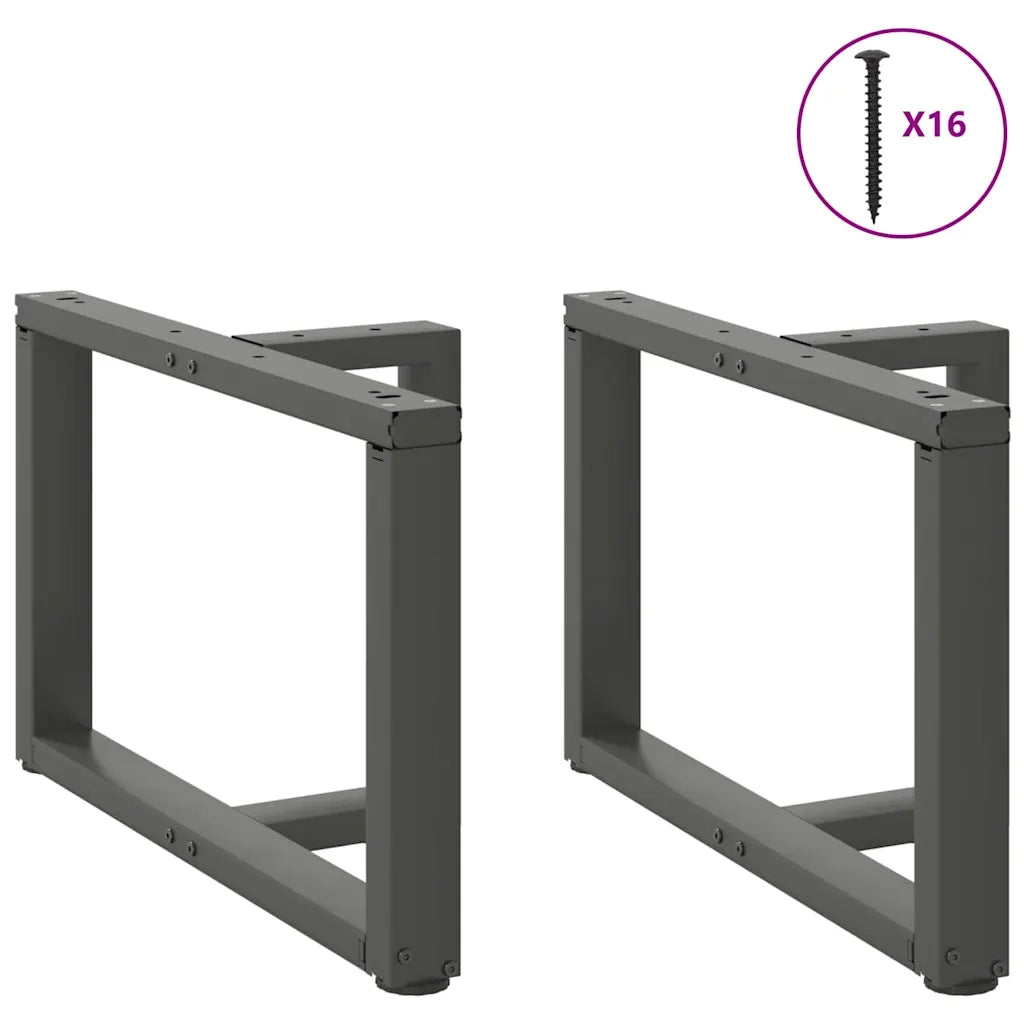 Gambe per Tavolino da Caff¨¨ a Forma di T 2 pz | Piede del tavolo Antracite 70x25x(42-43) cm Acciaio