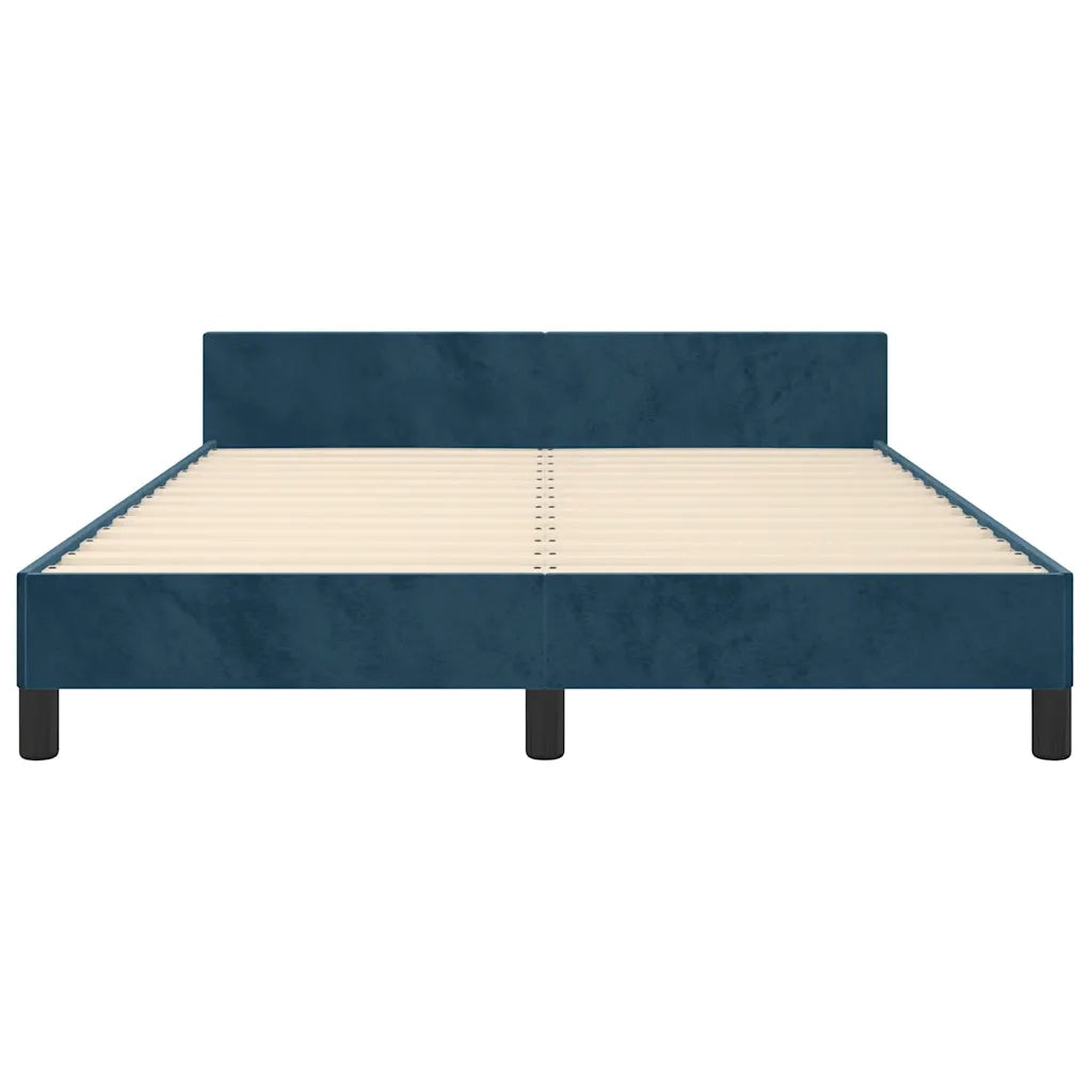 Giroletto senza Materasso Blu Scuro 140x190 cm in Velluto 3125633