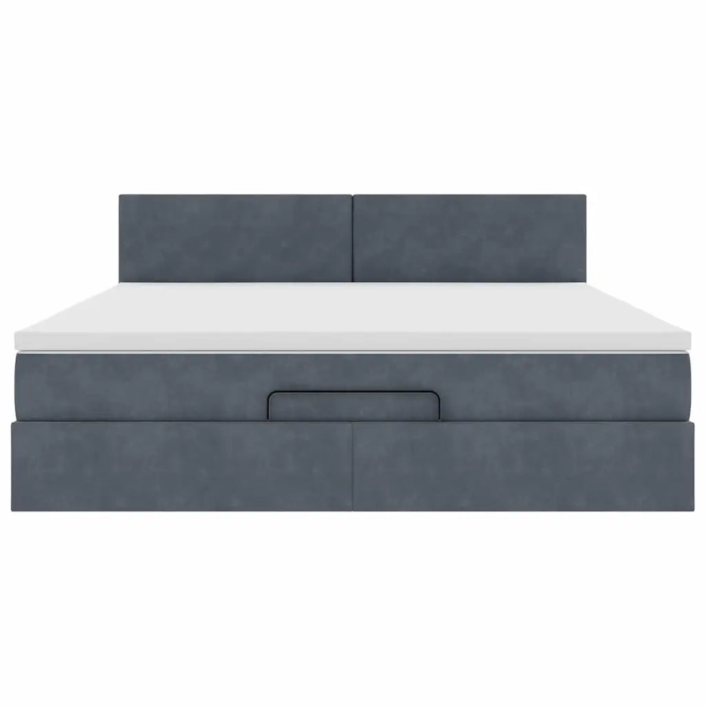 Struttura Letto Pouf con Materasso 180x200 cm in Velluto