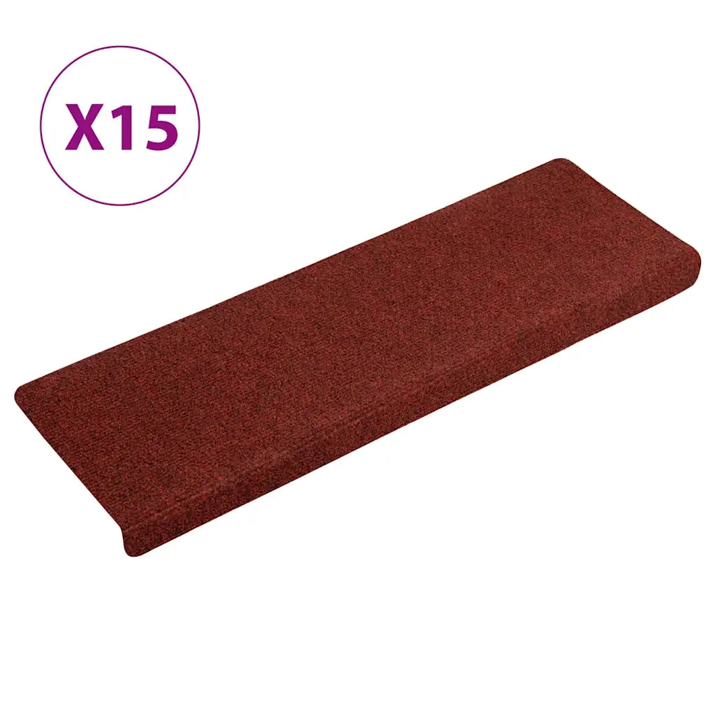 Tappetini per Scale Tessuto Agugliato 15 pz 65x25 cm Rossi cod mxl 60173