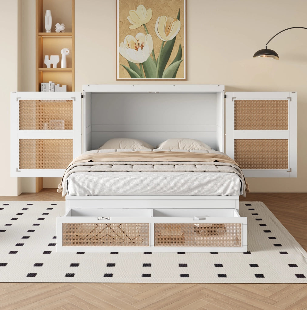 Letto a scomparsa 140x200 cm con struttura salvaspazio e cassetti integrati
