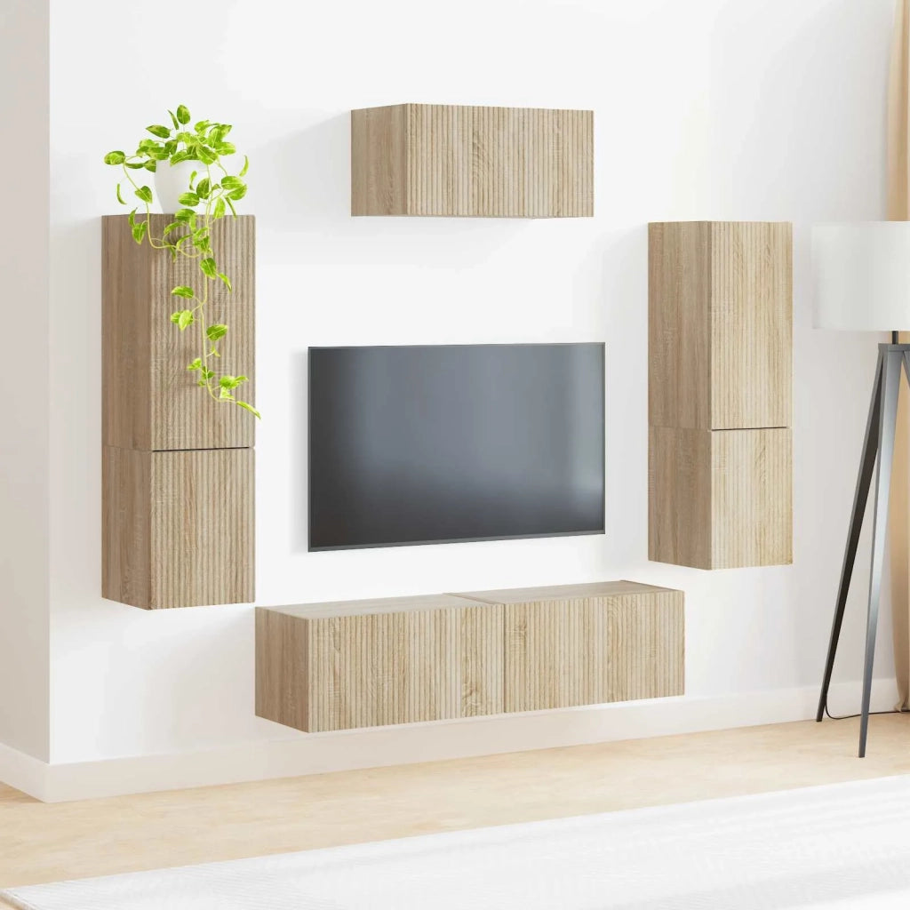 Set mobile TV 4 pcs Rovere Sonoma Legno multistrato
