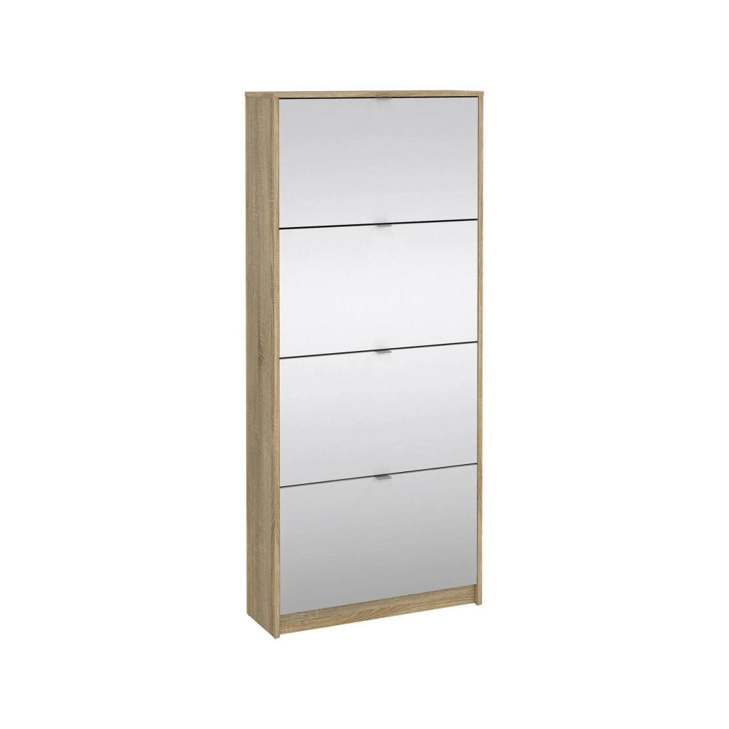 Scarpiera Aepytus, Mobile portascarpe, Armadio da ingresso multiuso, Mobiletto per calzature, 70x24 h162 cm, Quercia