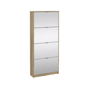 Scarpiera Aepytus, Mobile portascarpe, Armadio da ingresso multiuso, Mobiletto per calzature, 70x24 h162 cm, Quercia