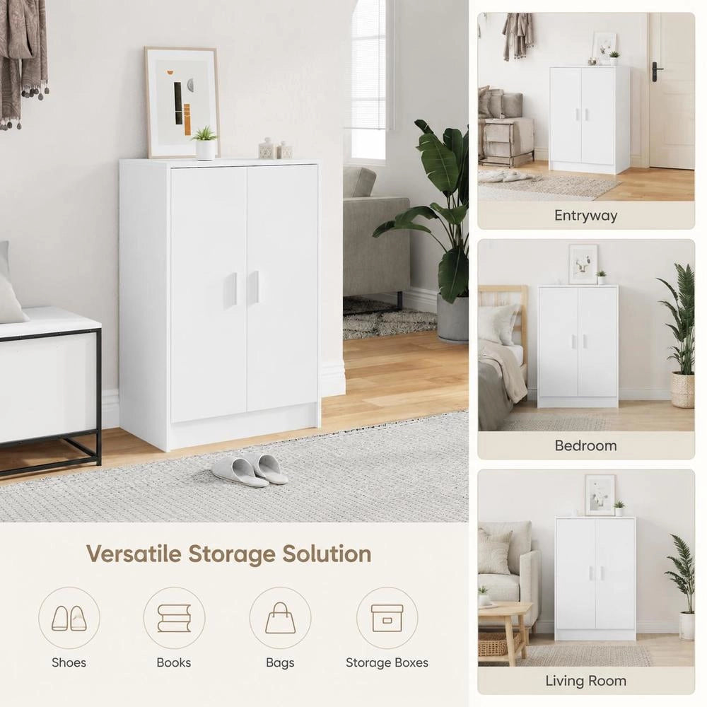 Shoe Cabinet White 60x35x92 Cm Wood-based Material