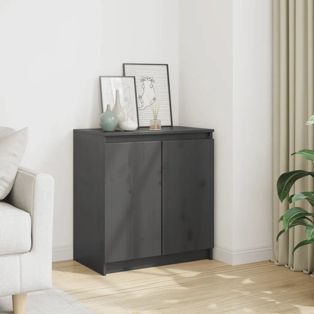 Armadietto Grigio 60x36x65 cm in Legno Massello di Pino CFW5504310