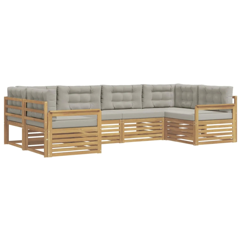 Set di divani da esterno 6 pz Bianco e Grigio Chiaro 3391031