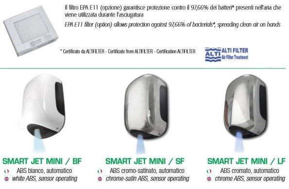 00W electric hand dryer Vama SMART JET MINI NF matte black