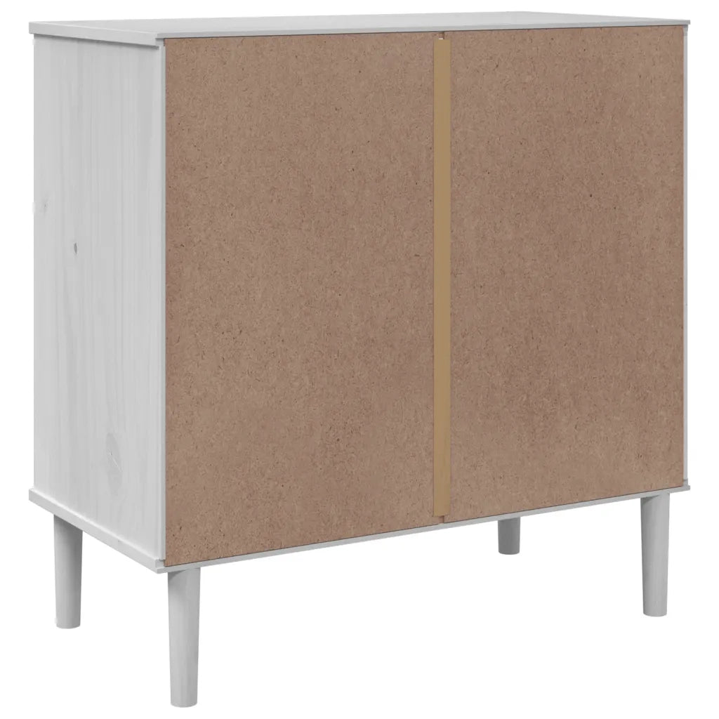 Cassettiera SENJA Aspetto Rattan Bianca 80x40x80 cm Legno Pino 358023
