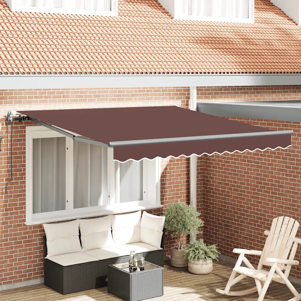 Tenda da Sole Retrattile-Tenda parasole per Patio Automatica Marrone 300x250 cm 278626