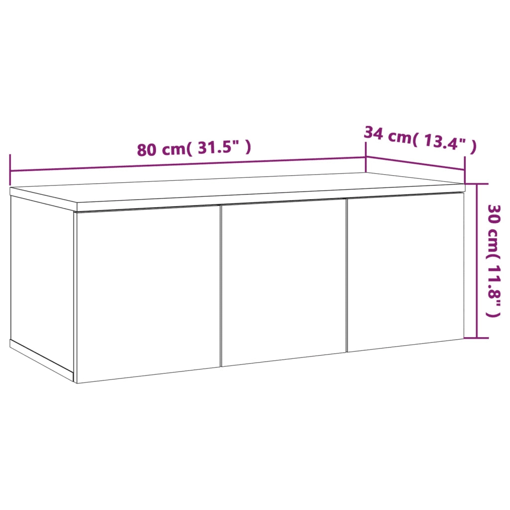 Mobile Porta TV Grigio Sonoma 80x34x30 cm in Legno Multistrato cod mxl 16413