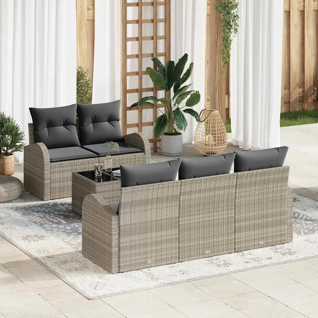 Set Divano da Giardino Grigio chiaro 55 x 55 x 37 cm polyrattan