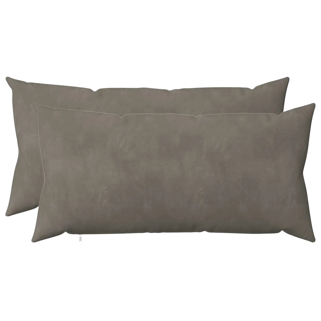 Federa 2 pcs HEERLEN Grigio Chiaro 40 x 80 cm Velluto 909814