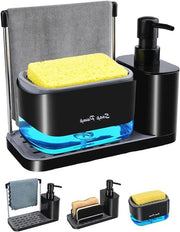 Dispensatore di Sapone per la Cucina con Detersivo - Organizzatore della Vasca da Bagno con Orecchiette per Asciugamano, Orecchiette per Pennello e Flacone per Pompa - Ideale per L'Imbiancatura e il Lavaggio delle Mani