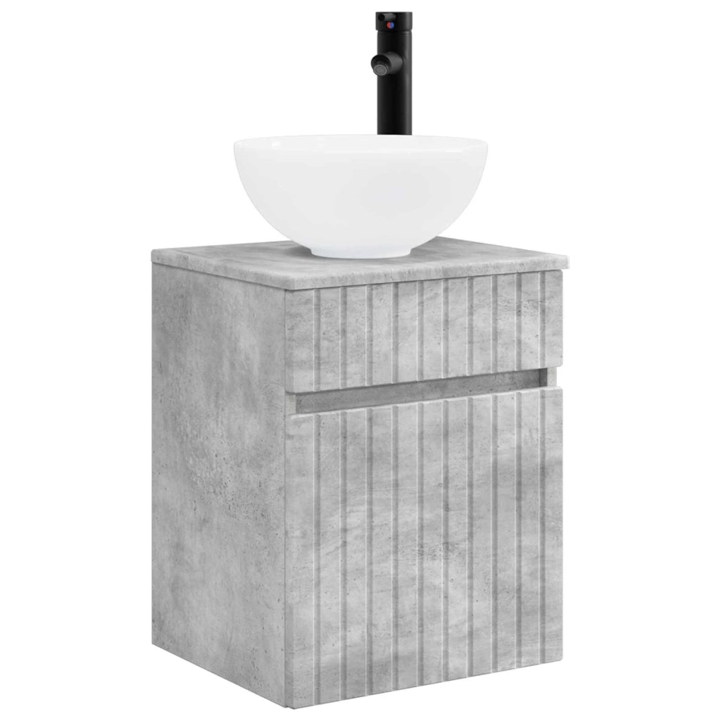 Set di mobili per il bagno 3 pz Grigio Cemento 3406086