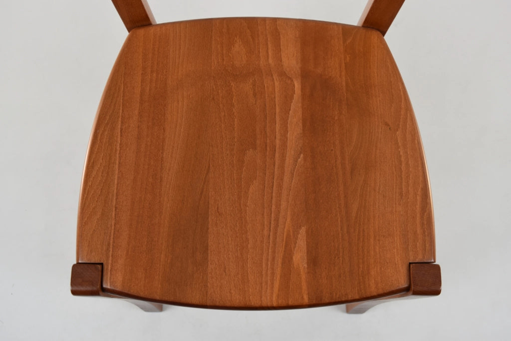 Set 4 Sedie Venice Tommychairs, robusta struttura in legno di faggio verniciata in ciliegio e seduta in legno