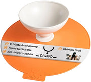 Ciotola per cani 900 ml con bordo alto, connesso mediante una giunzione flessibile e fondo antiscivolo - Materiale plastico sicuro per l'alimentazione, resistente al lavastoviglie - Ciotola per cani per piccoli, medi e grandi cani (arancione)