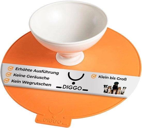Ciotola per cani 900 ml con bordo alto, connesso mediante una giunzione flessibile e fondo antiscivolo - Materiale plastico sicuro per l'alimentazione, resistente al lavastoviglie - Ciotola per cani per piccoli, medi e grandi cani (arancione)
