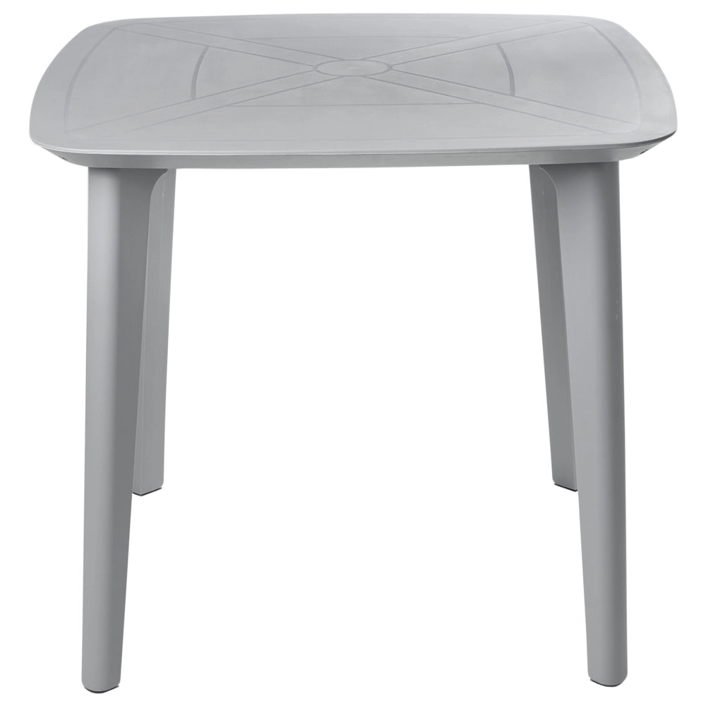 Tavolo da pranzo da giardino Grigio chiaro Struttura sintetica 4 posti resistente alle intemperie Patio esterno
