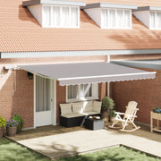 Tenda Retrattile Manuale con LED Grigio Chiaro 450x350 cm