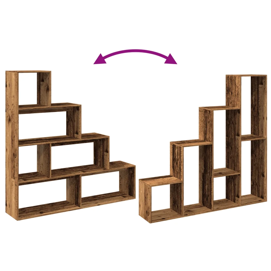vidaXL Libreria a 4 Ripiani Legno Vecchio 143,5x29x143,5 cm Truciolato