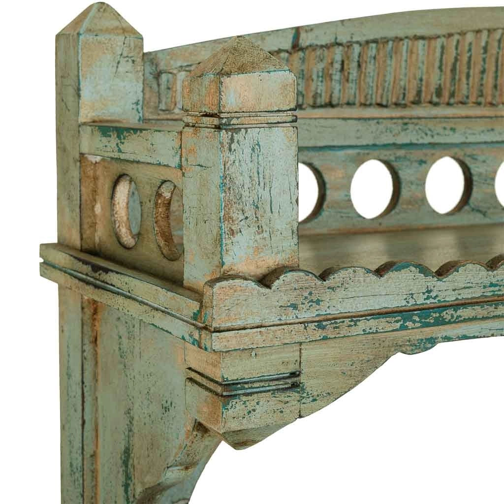 Credenza in legno artigianale blu 75x35x150