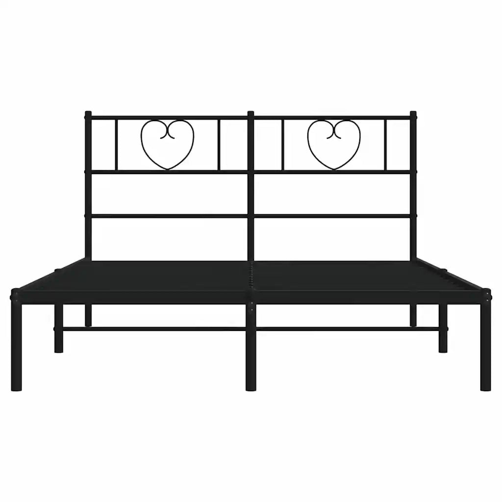 Giroletto con Testiera in Metallo Nero 150x200 cm 355465