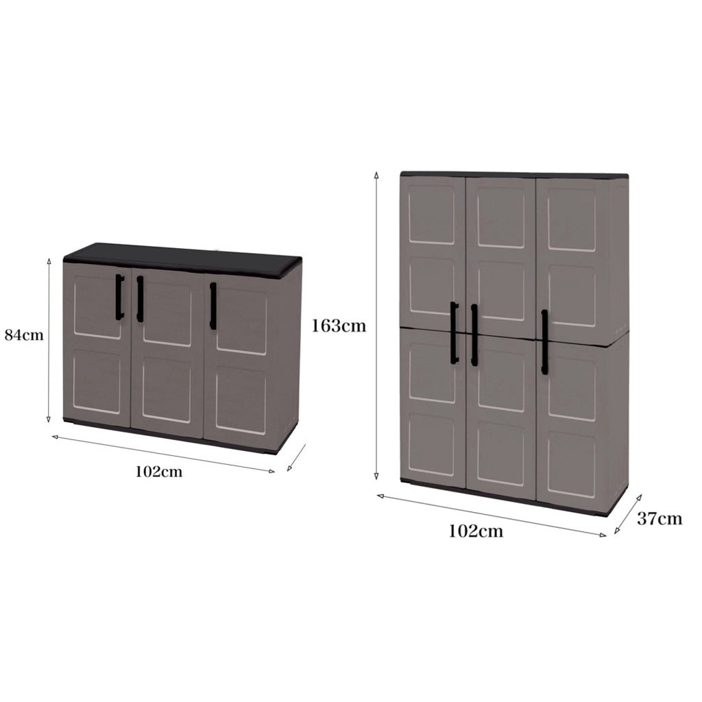 Orvinio, set Armadi da Esterno 4 Ripiani Made in Italy, Grigio