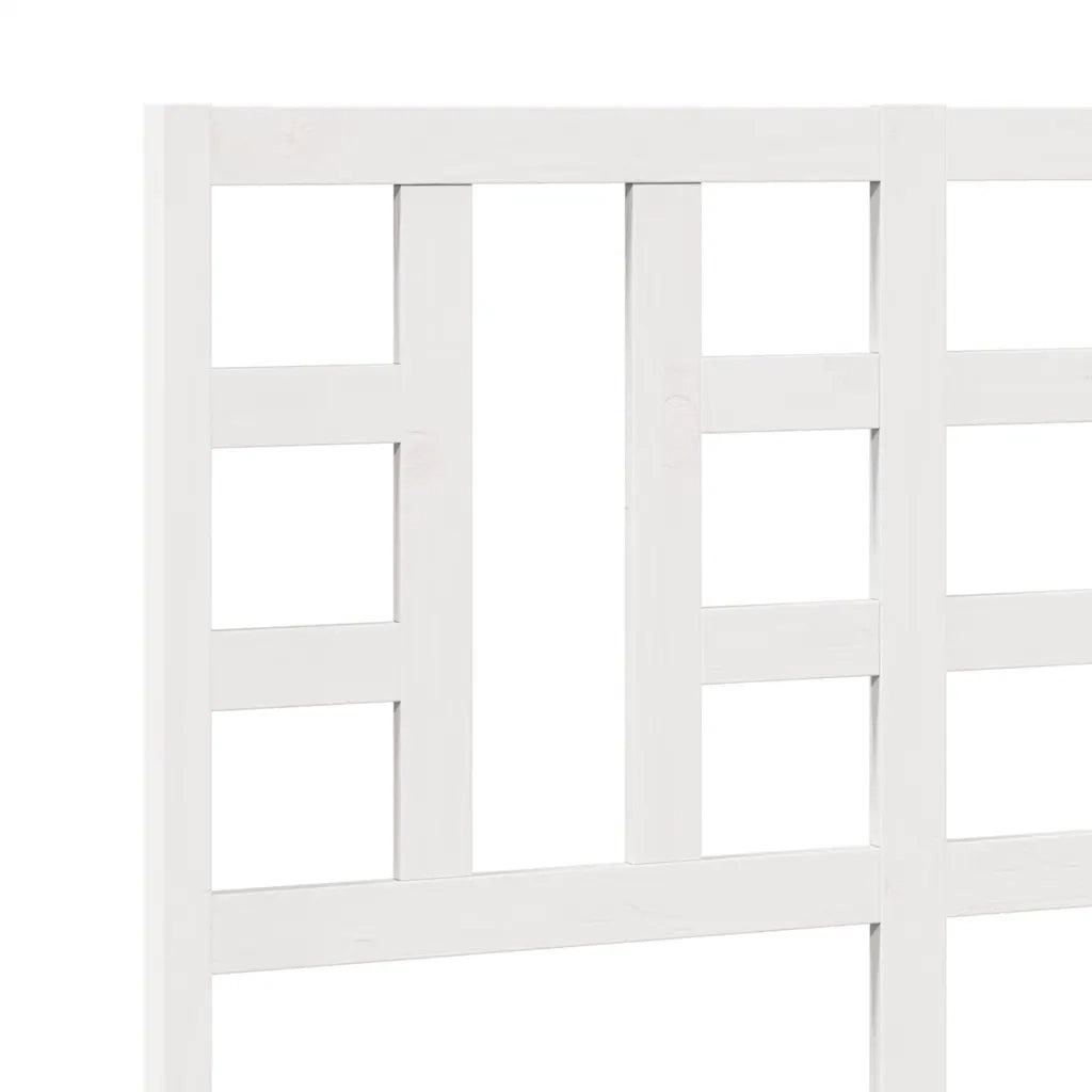 Testiera per Letto-Testata-Testiera Decorativa Bianca 126x4x100cm in Legno Massello di Pino 803833