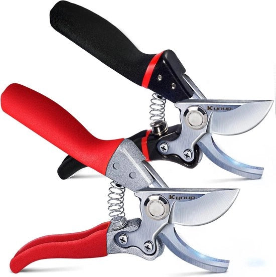 Set di 2 forbici da giardinaggio - Ergonomiche, affilate e resistenti, attrezzi da giardino per siepi e piante
