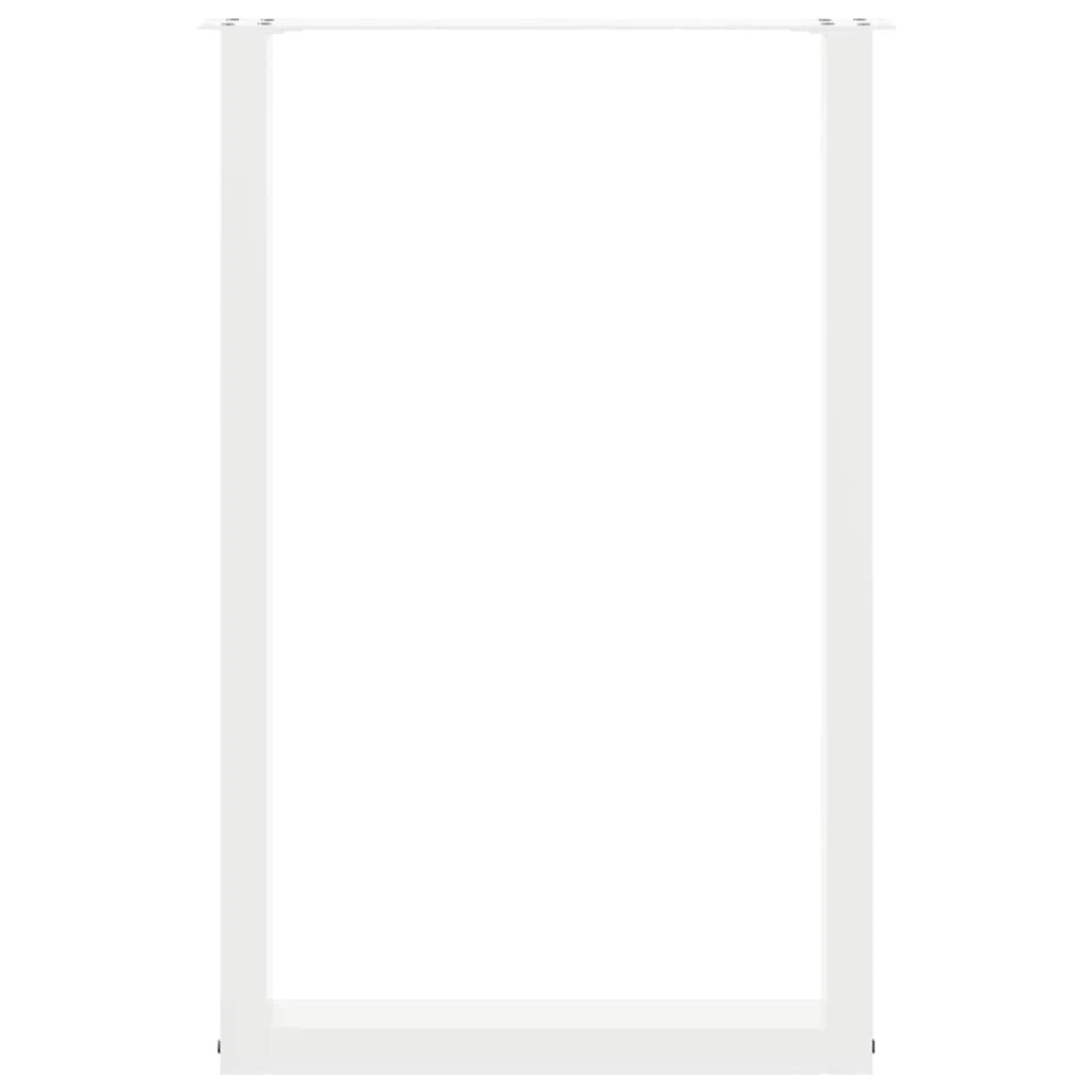 Set di 2 gambe per tavolo da bar a forma di U 60 x 90 cm design moderno con piedini regolabili acciaio bianco 02_0057465