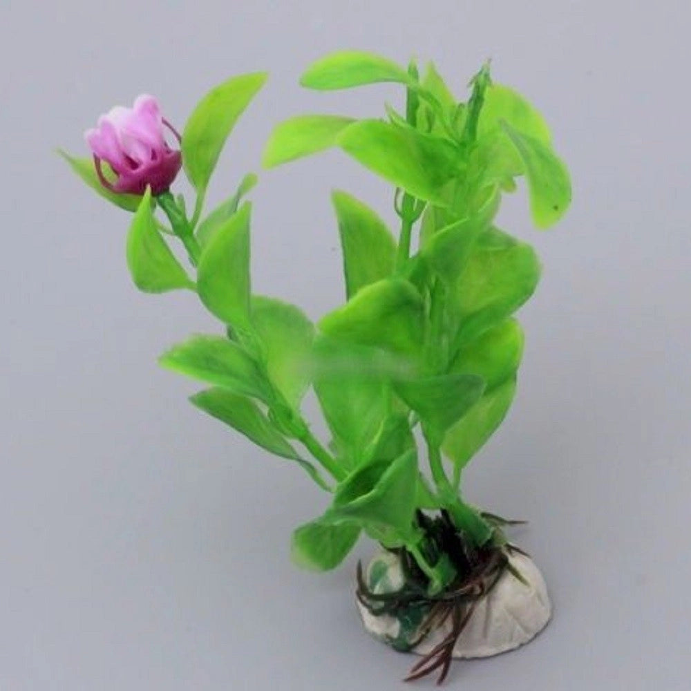 Trade Shop - Pianta 10 Cm Piantina Artificiale Per Acquario Piante Finte Plastica Color Verde -
