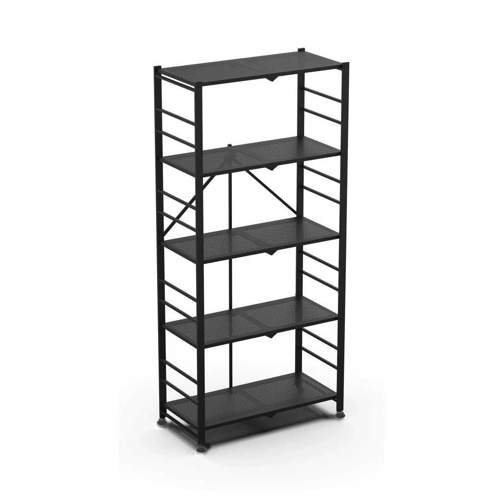 Minori, Scaffali 5 Ripiani, 71x38x156h cm Nero